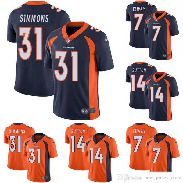 

football denver''broncos''jerseys 3 russell wilson 2 surtain ii 14 sutton 7 elway 31 simmons, Black;red