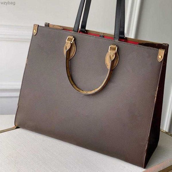 

designer bag onthego handbags women leather shoulder leopard splicing crossbody messenger handbag tote purse m58521