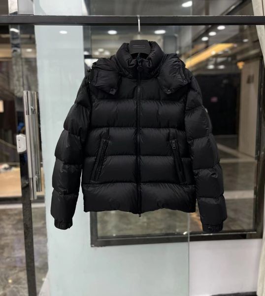 

men quilted shell hooded down coat jacket black puffer outwear warm winter