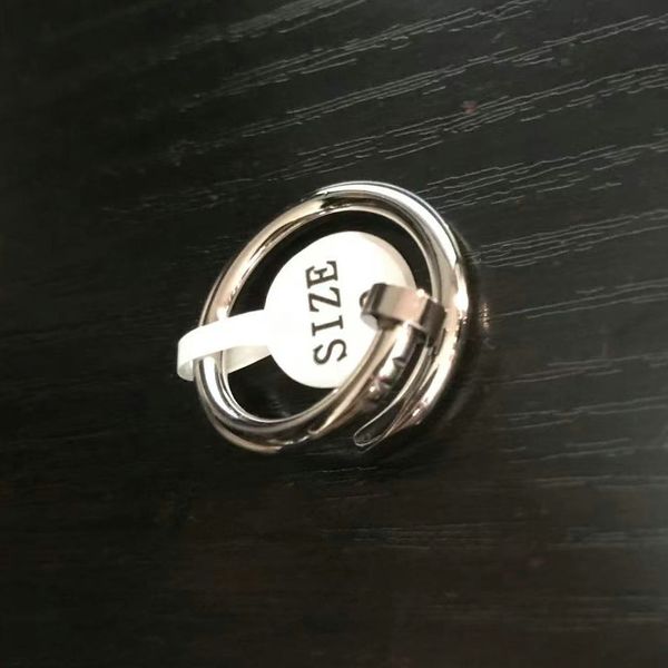 

designer ring woman man nail love band ring stones design screw jewelry couple lover silver gold rings with original bag