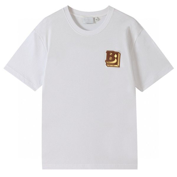 

t shirt designer mens designer tshirt colorful b letter embroidery fashion joker t-shirt solid color simplicity 100% cotton black white leis, White;black