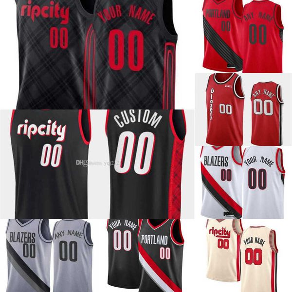 

basketball jerseys 75th custom men womens youth portland''trail blazers''21 keljin blevins 4 greg brown iii 9 nassir itt, Black;red