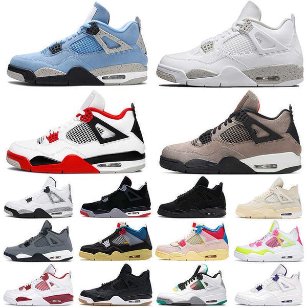 

wholesale jumpman 4s desert moss basketball shoes for men women 4 university blue #43 taupe haze bred sail court purple mens trainejordon, Black