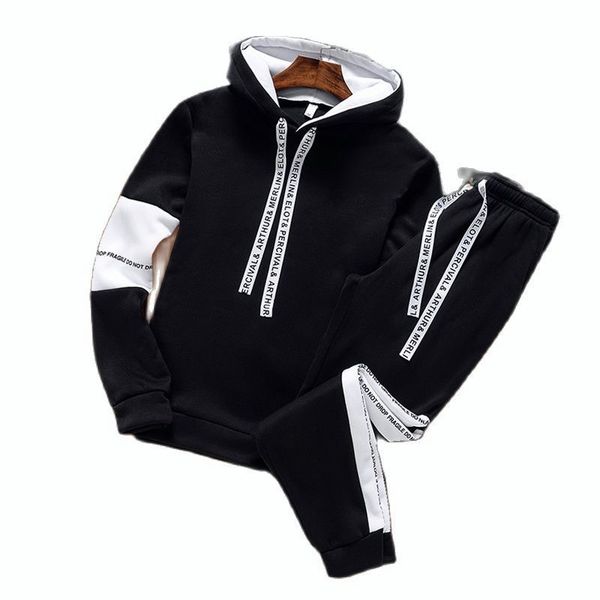 

men's tracksuits men's tracksuit 2piece set pullover pants autumn winter fashion casual sweatshirt jogging fitness oversize male h, Gray