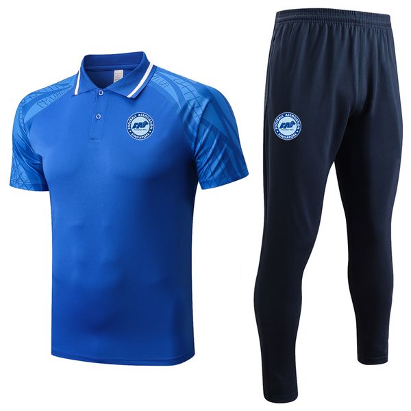 

2022-2023 singapore running sets soccer short sleeve polo shirt set football training suit sports jerseys polos and pants kits mens tracksui, Black;blue