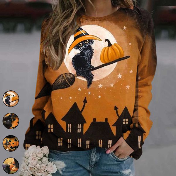 

ms. sweater 2022 autumn new women's long sleeve casual printed top, White;black