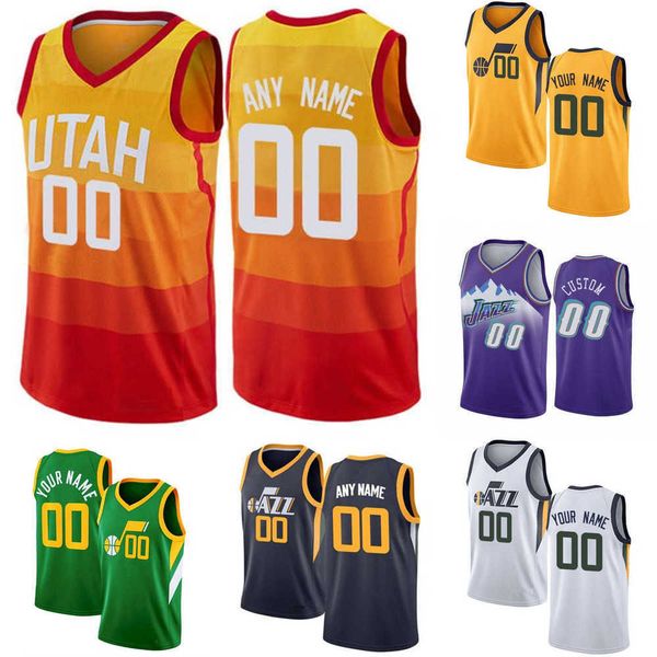 

75th custom mens women youth utah''jazz''donovan 45 mitchell mike 10 conley 00 clarkson rudy 27 gobert basketball jersey, Black;red