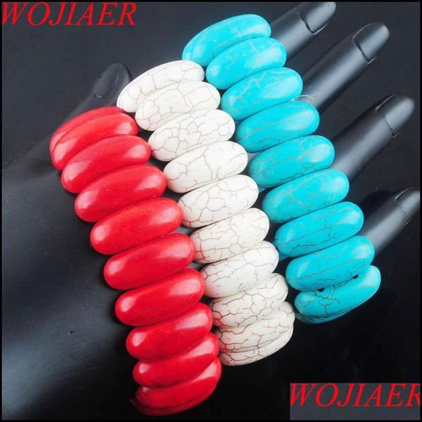 

beaded strands natural white blue red turquoise bracelets strands gemstone 10x25mm beads stretch beaded 7 inches for women j bdehome dhxoa, Black