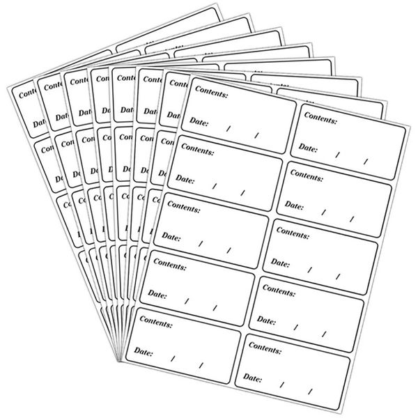 

er labels, pack of 100pcs,10 sheets, easy to peel, food label stickers for food storage boxes, jars, waterproof, leaves no sticky residue af