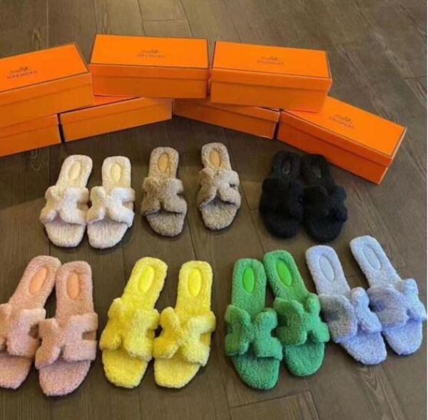 

slippers sliders slipper designers loafers furry slides slide green fur towel style classics warm fashion luxurys gear flat bottom, Black