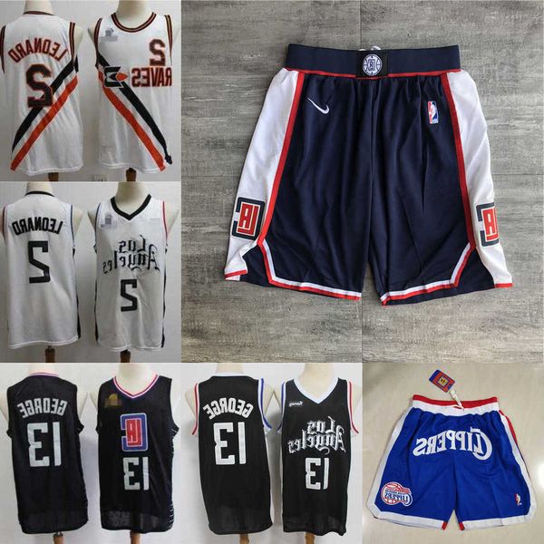 

basketball jerseys los angeles''clippers''men throwback jersey paul 13 george kawhi 2''leonard basketball shor, Black;red