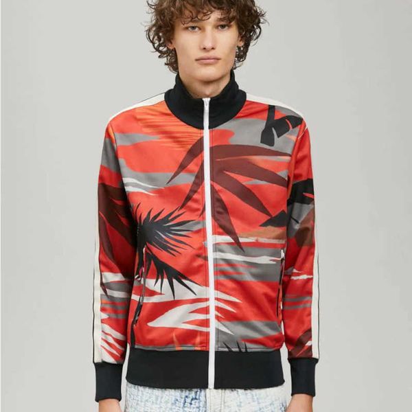 

pa 22 lm mens suit printed jacket pants two piece american hip hop zip jackets sweatpants slim fit fashion men women sportswear, Black;brown