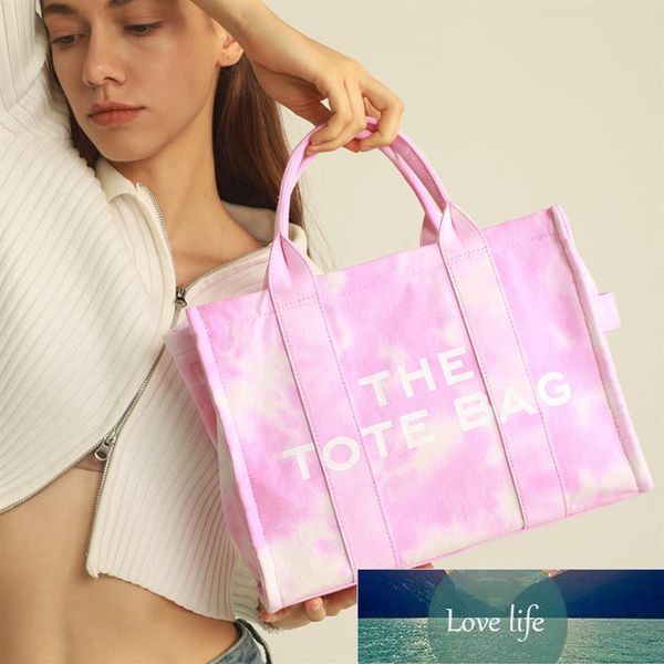 

dyed watercolor women's handbag canvas european and american shoulder bag tie-dyed shopping crossbody fashion tote206w