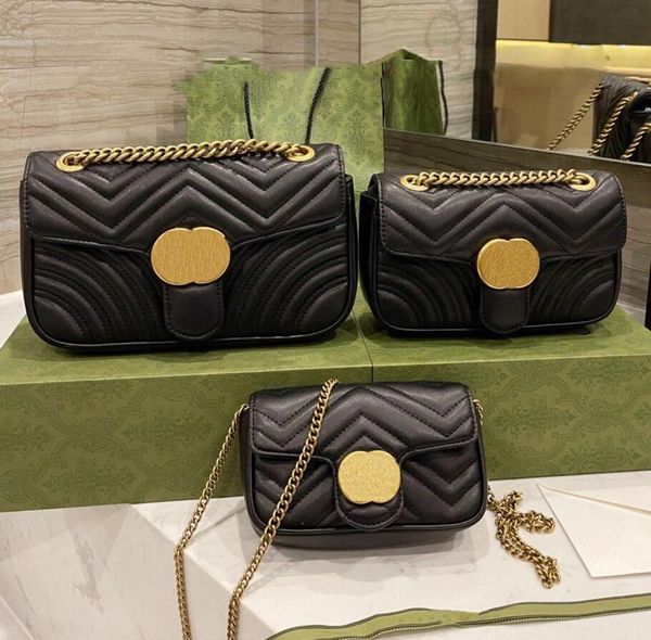 

2022 fashion marmont women luxurys designers bags handbags chain cosmetic messenger shopping shoulder bag totes lady wallet purse 26cm