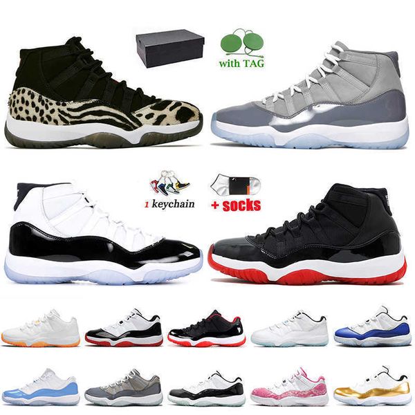 

women mens 11s jumpman 11 basketball shoes animal instinct cool grey concord bred jubilee 25th anniversary space jam cap and gow designer sh, Black