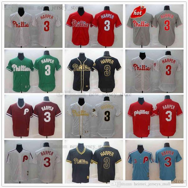 

bryce 3 harper baseball jerseys stitched gray road white home cream alternate away jersey man size s-xxxl, Black