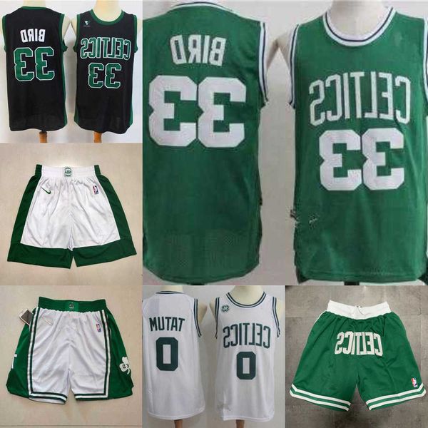 

basketball jersey boston''celtics''men throwback jersey larry 33 bird jayson 0 tatum jaylen 7 brown basketball shorts gr, Black;red