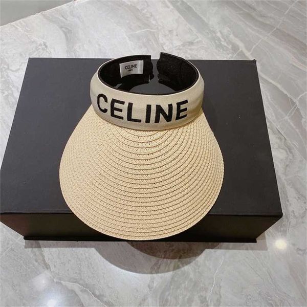 

designer ball celins caps 22 summer latest mens womens hat letter ribbon straw hollow hair hoop sun trend, Blue;gray