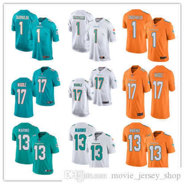 

football jersey men women youth miami''dolphins''13 dan marino 1 tua tagovailoa 10 tyreek hill 17 jaylen waddle, Black;red