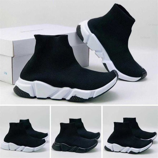 

2018 kids sock shoes paris children's sneakers casual shoes for quality mens women outdoor sneakers size eur28-303s, Black