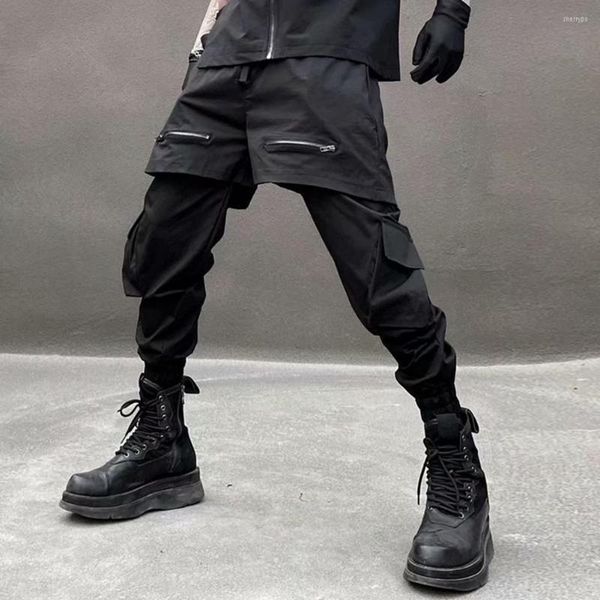 

trendy hip hop sweatpants flare leg pure color lace-up sports daily wear, Black