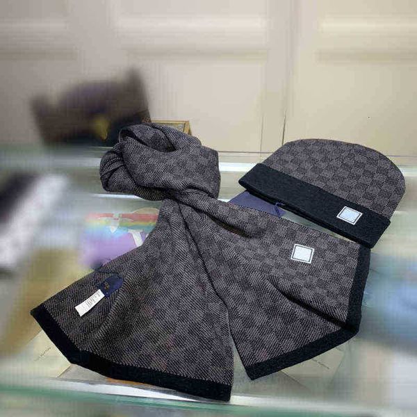 

winter high lattice quality classic hats designers bone cap men women couple scarf hat two-piece suit scarf caps scarves sets, Blue;gray