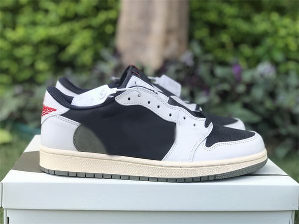 

mens womens basketball shoes 1 sports sneakers ts 1s low og x fragment trainer sail black designer shoe dz4137-106 with original box, Red;white