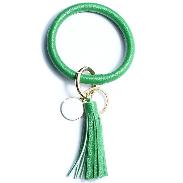 

keychains christmas pure leather key ring creative bracelet tassel pendant fashion multiple styles sun flower flag pattern wrapwristlet bang, Silver