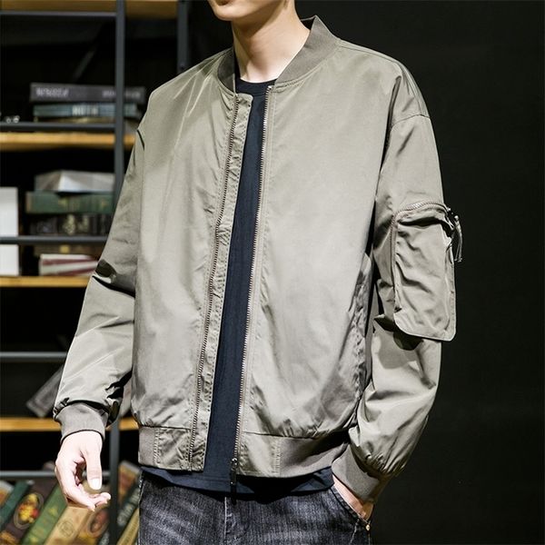 

mens jackets bomber army green lightweight pilot spring and autumn fashion clothing brand thin casual coats 220930, Black;brown