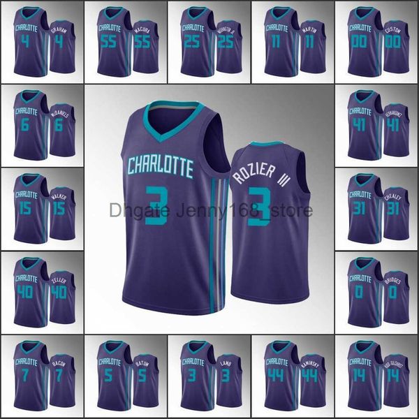 

charlotte 75th screen print hornets''men terry rozier devonte' graham miles bridges washington statement custom jersey, White;black