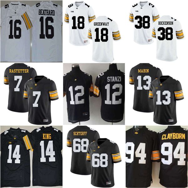 

hawkeyes ncaa iowa college football jerseys 12 ricky stanzi 13 greg mabin 38 t.j. hockenson 18 chad greenway 68 brandon scherff 46 george, Black