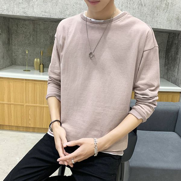 

hip hop sweatshirt men fashion clothing autumn long sleeve shirts solid color basic type casual sweatshirt streetwear, Black