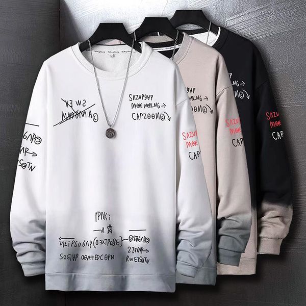 

harajuku sweatshirt men spring and autumn clothes character printing long sleeves men fashion clothing streetwear shirts, Black