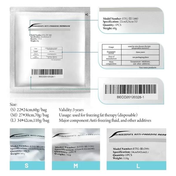 

accessories parts cleaning tools 34/42cm 27/30 cm antie membrane antiing ant cryo anti ing membranes cool pad e cryotherapy 50 pcs 311