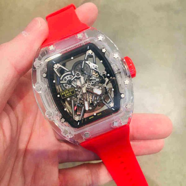 

watches wristwatch luxury richa milles designer transparent men's and women's automatic mechanical watch hollowed out personalized, Slivery;golden