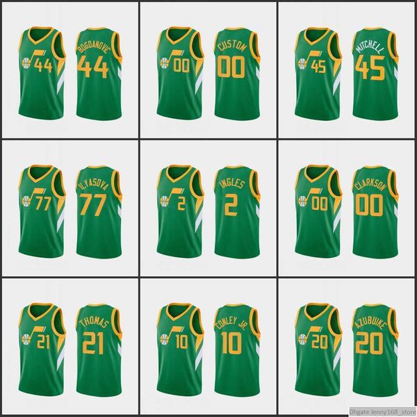 

youth print women men donovan mitchell bojan bogdanovic mike conley jr. clarkson rudy gobert green earned 75th diamond custom jersey, White;black