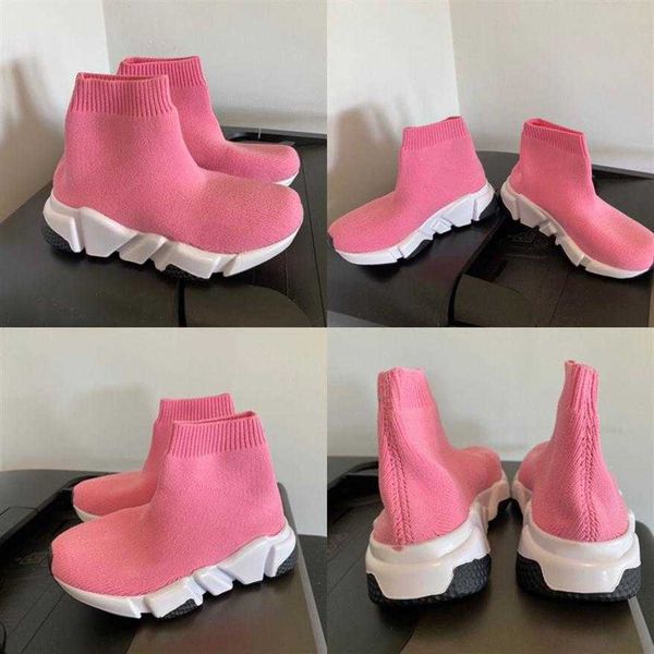 

childrens socks shoes baby boy boots trainers stretch textured knit casual shoe kids girls sneakers trainer sock race runners white bla299w, Black