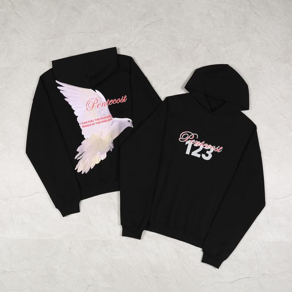 

rrr123 vintage mens hoodies doves print man's hoody sweatshirt set oversize sweatshirts heavy weight sweat shirt women men winter fleec, Black