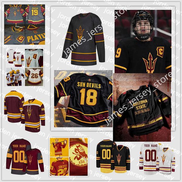 

ncaa asu custom arizona state sun devils stitched hockey jersey willie knierim ben kraws cole brady ryan o'reilly t, Black