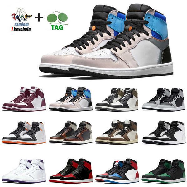 

og 1s basketball shoes 1 men women military blue bordeaux prototype hyper royal pollen dark mocha mens trainers sport sneaker jordon, Black