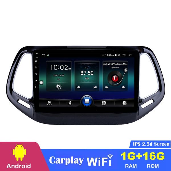 

car dvd player in dash auto audio stereo for jeep compass-2017 with usb mirror link wifi 16g 10.1 inch