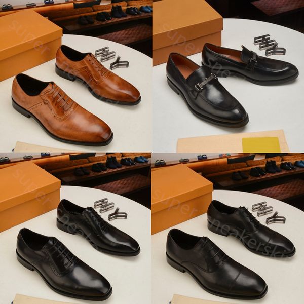 

mens fashion loafers designers shoes genuine leather men business office work formal dress shoes brand designer party weddings flat shoe siz, Black