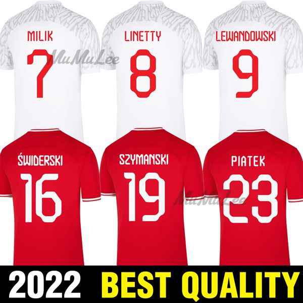 

2022 poland soccer jerseys lewandowski milik men kids kit home away jersey 22 23 red white zielinski youth children piszczek jerseys grosick, Black;yellow
