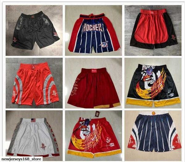 

houston''rockets''men retro basketball''nba''shorts pocket 07, Black