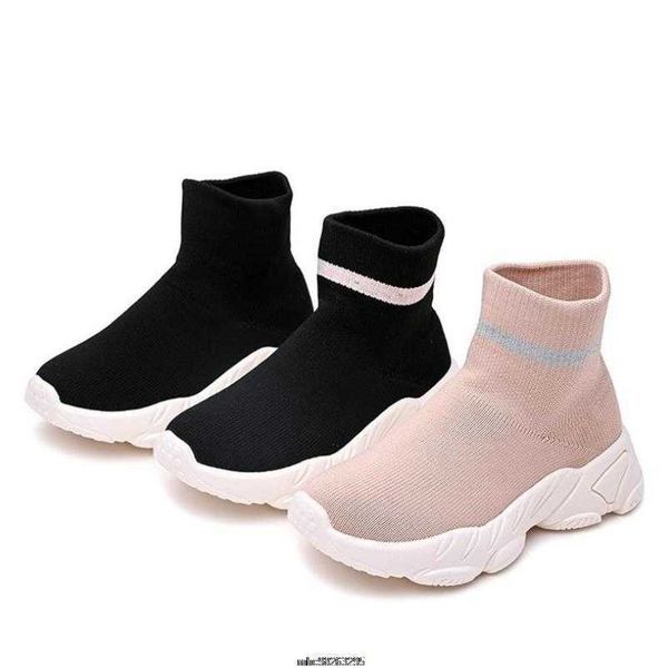 

sneakers children's casual shoes girl sneaker for running boys casual sport shoes outdoor anti-slippery knitted kids socks shoes sneake, Black;red