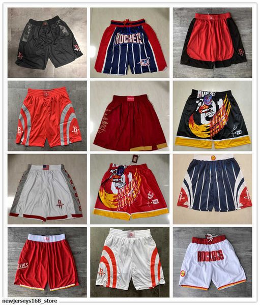 

houston''rockets''men retro basketball''nba''shorts pocket 08, Black