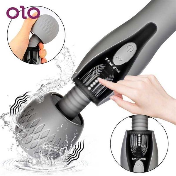 

toy massager olo huge magic wand vibrators for woman dual motor vaginal clitoris stimulator 5 frequency av stick women