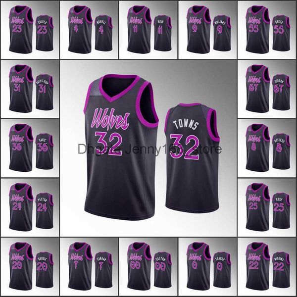 

print 75th minnesota screen timberwolves''men derrick rose andrew wiggins karl-anthony towns naz reid navy custom jersey, White;black