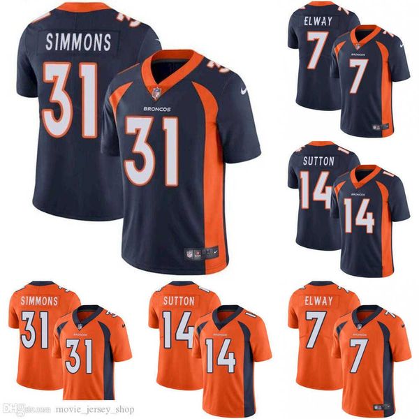 

2023 football denver''broncos''jerseys 3 russell wilson 2 surtain ii 14 sutton 7 elway 31 simmons, Black;red