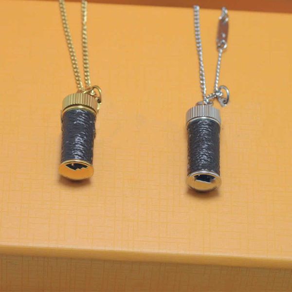 

2022 new perfume bottle necklace couple 2 color golden long pendants fashion jewelry supply wholesale gift no box, Silver